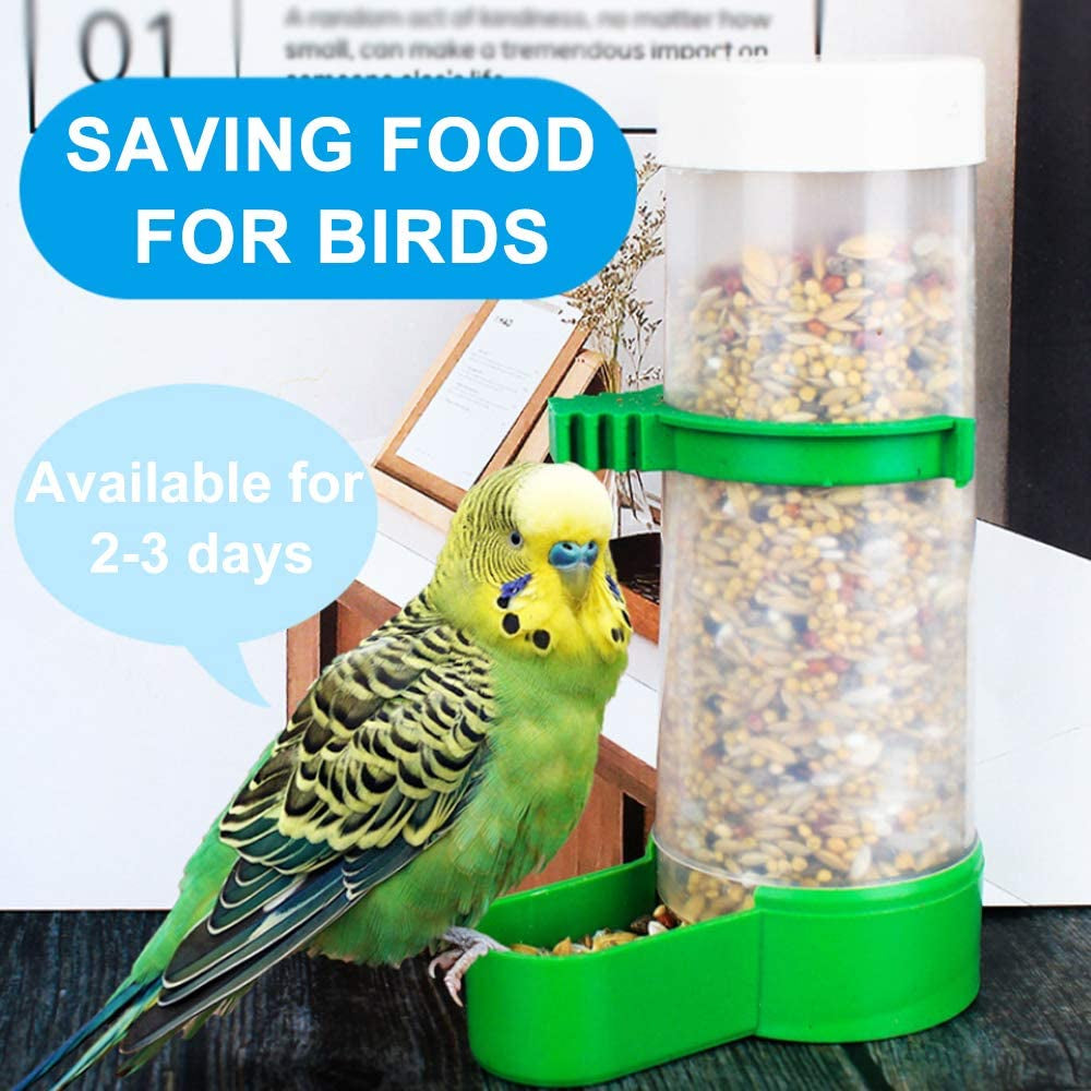 2PCS Automatic Bird Water Dispenser with 1PCS Food Feeder for Cage Pet Parrot Budgie Lovebirds Cockatiel (2Pcs 60Ml + 1Pcs 150Ml)