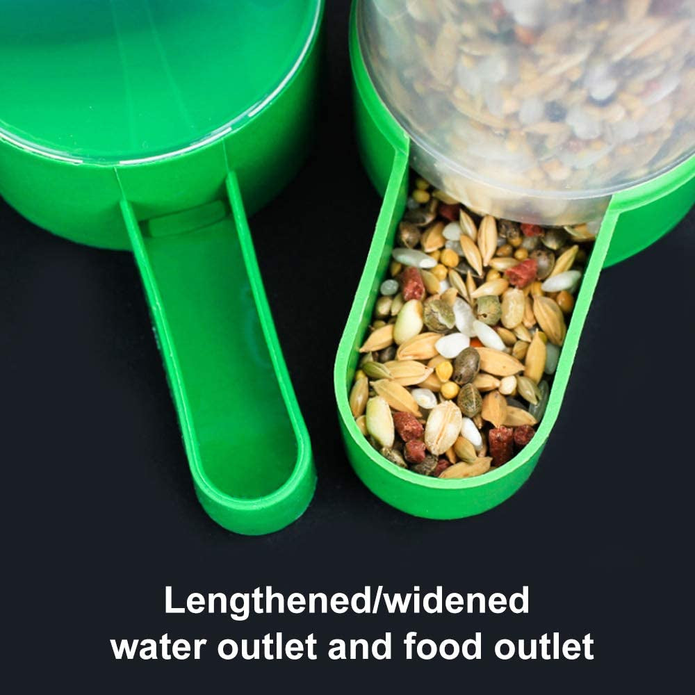 2PCS Automatic Bird Water Dispenser with 1PCS Food Feeder for Cage Pet Parrot Budgie Lovebirds Cockatiel (2Pcs 60Ml + 1Pcs 150Ml)