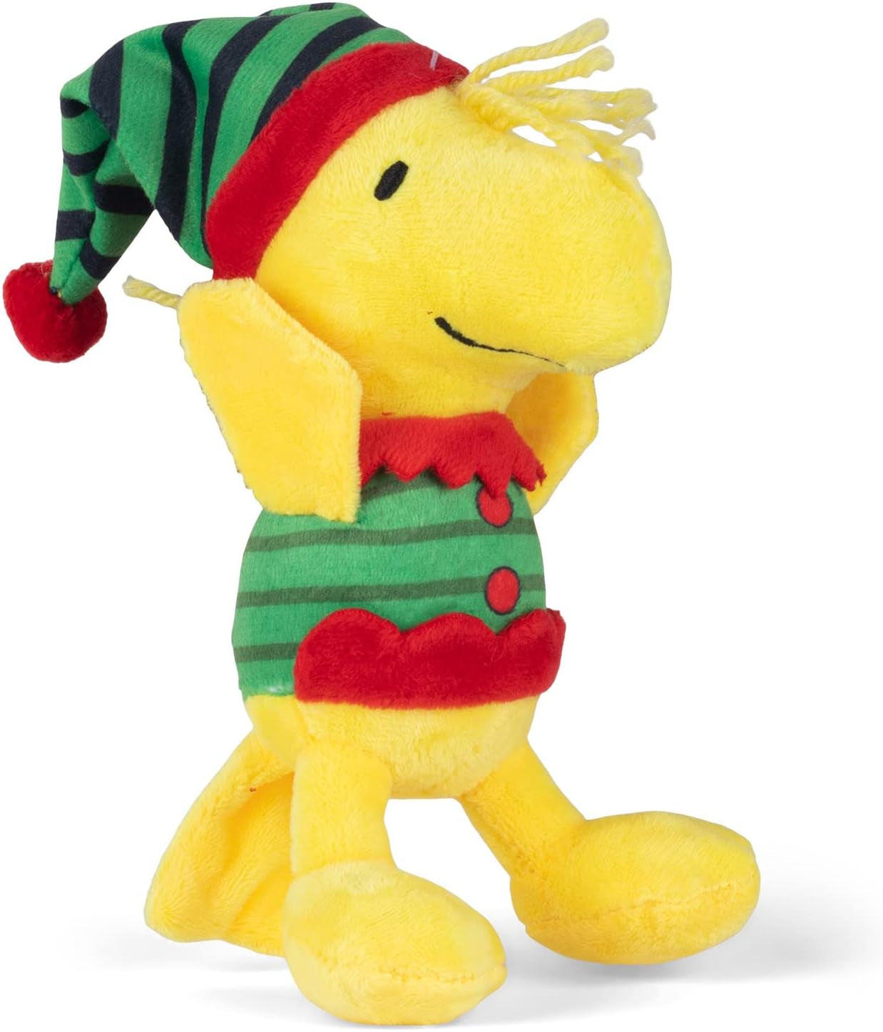 Comics 6" Holiday Woodstock Plush Elf Dog Toy | Small Squeaky Dog Toy, Yellow Dog Chew Toy | Woodstock Stuffed Animal Toy for Dogs Officially Licensed by Comics, (FF14017)