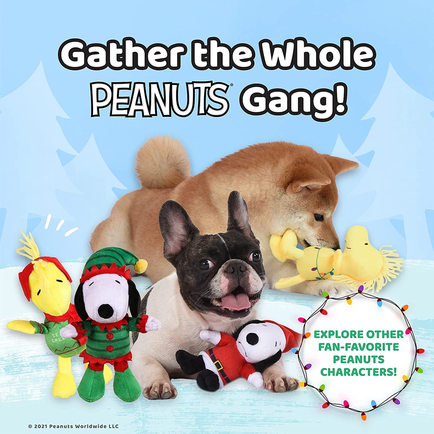 Comics 6" Holiday Woodstock Plush Elf Dog Toy | Small Squeaky Dog Toy, Yellow Dog Chew Toy | Woodstock Stuffed Animal Toy for Dogs Officially Licensed by Comics, (FF14017)